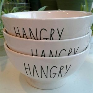 Rae Dunn Hangry Bowls x3 / NEW / HTF 19'